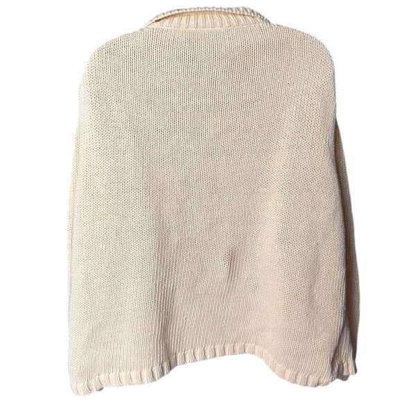Carolina Colours Vintage 90s Light Yellow Full Zip Cable Knit Sweater Sz 18W - Picture 4 of 8